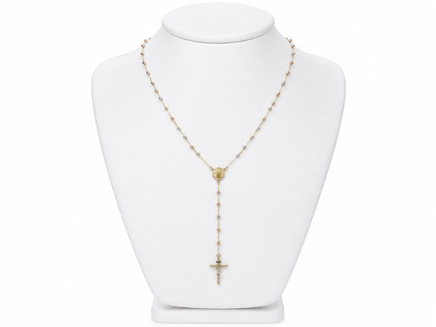 14K Gold Tri Color Rosary