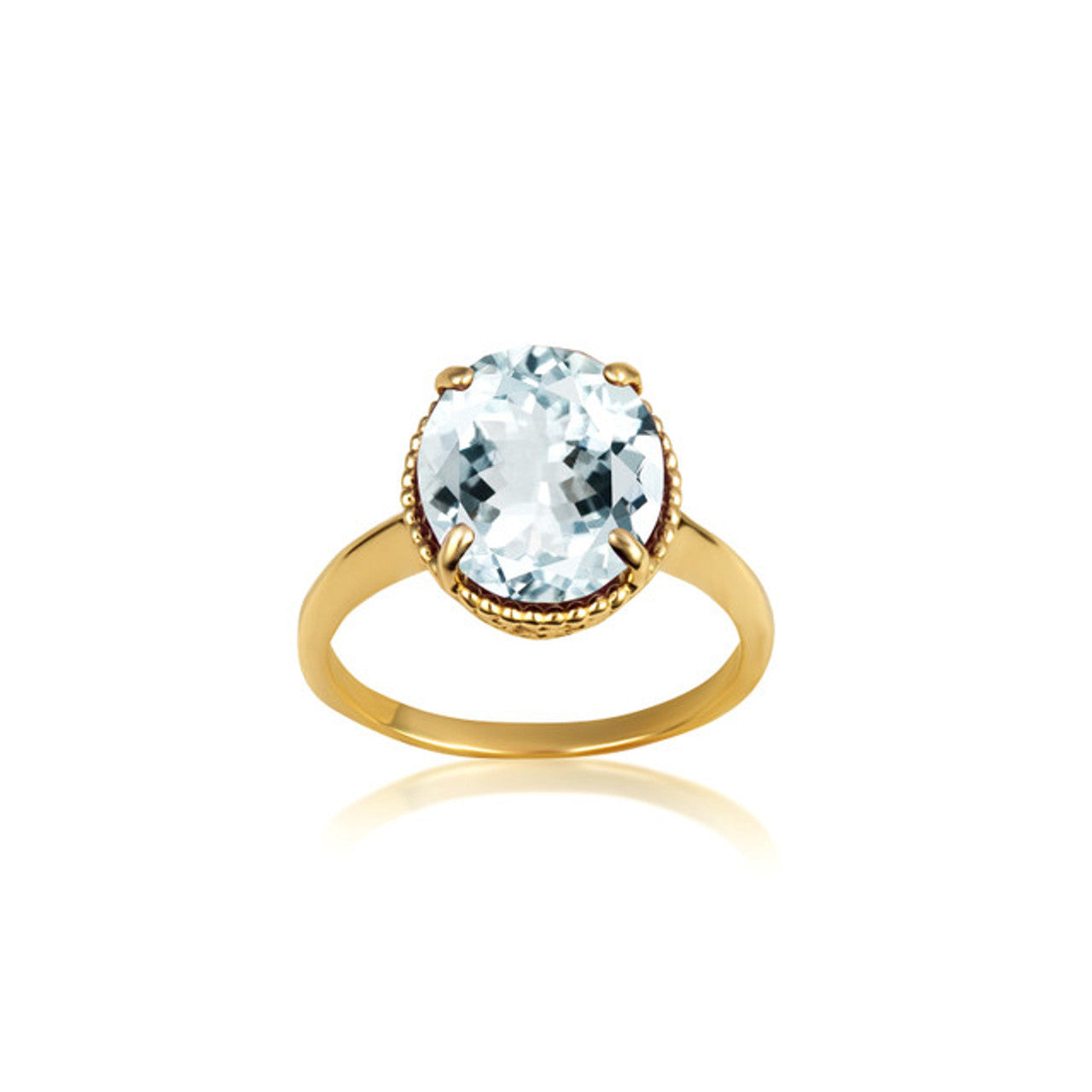 Gold Classic Roped Gemstone Love Ring (Available in Yellow/Rose/White Gold)