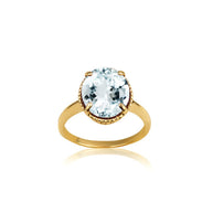 Gold Classic Roped Gemstone Love Ring (Available in Yellow/Rose/White Gold)