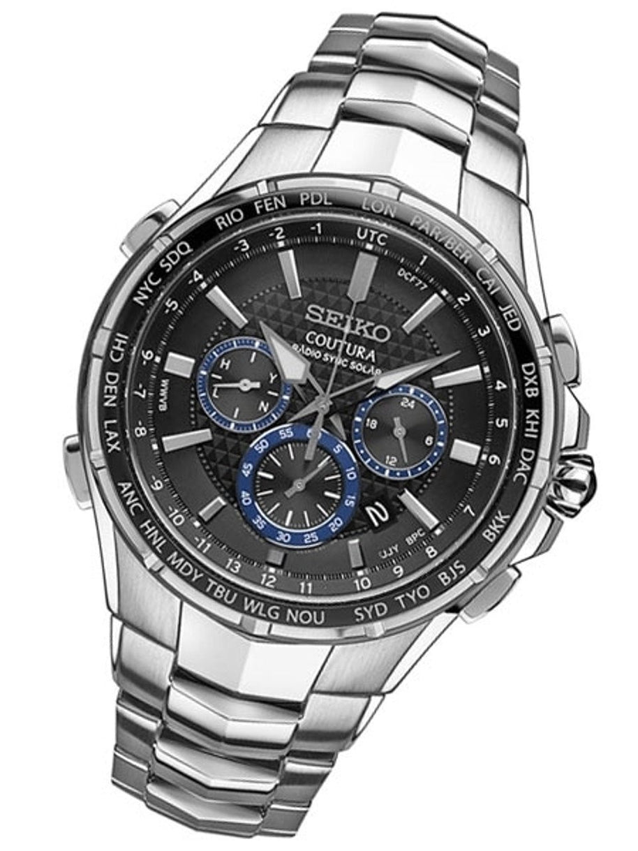 SSG009 Seiko Coutura Radio Sync Solar Chronograph Stainless Men's Watch