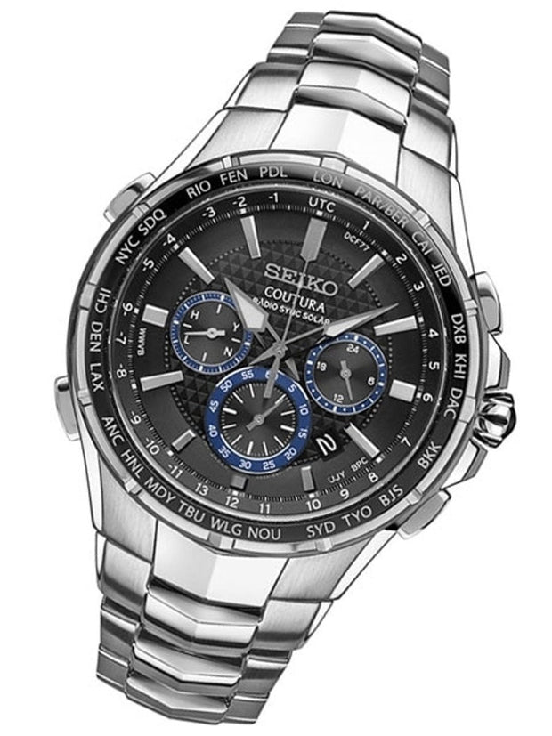 SSG009 Seiko Coutura Radio Sync Solar Chronograph Stainless Men's Watch