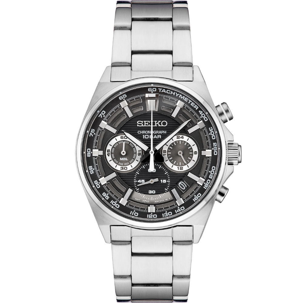 Seiko SSB397 Essentials Black Dial Stainless Steel Men's Watch