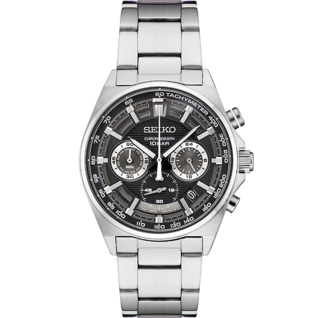 Seiko SSB397 Essentials Black Dial Stainless Steel Men's Watch