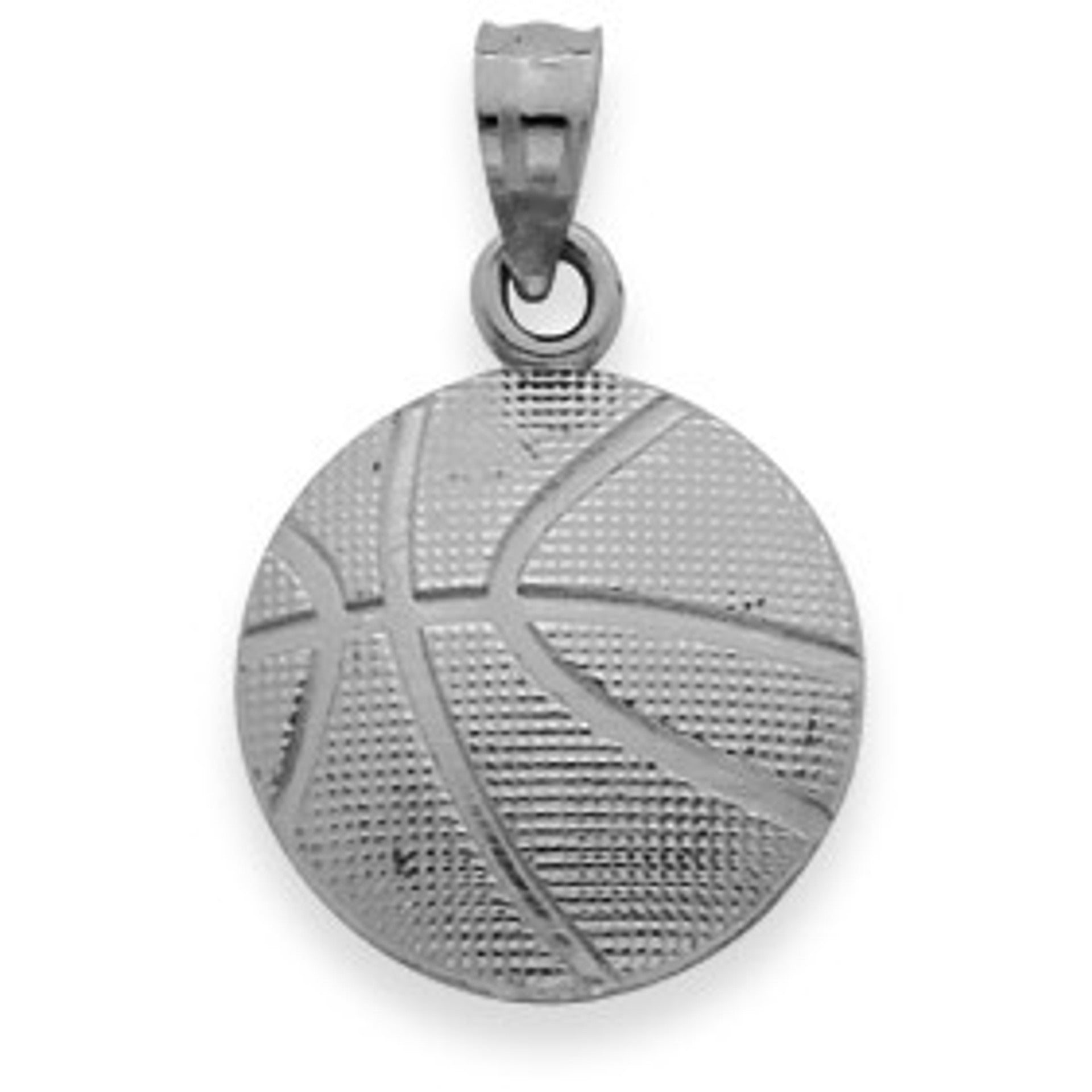 Solid Gold Basketball Pendant(Available In Yellow/White Gold)