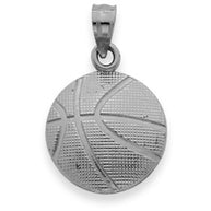 Solid Gold Basketball Pendant(Available In Yellow/White Gold)