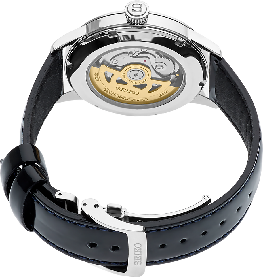 SRPB43 Seiko Men's Presage Automatic Black Leather Strap Watch