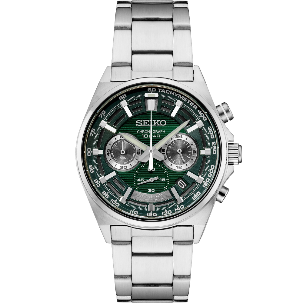 Seiko SSB405 Chronograph Green Dial Stainless Steel Men's Watch