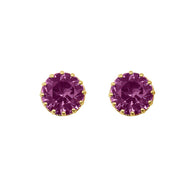 1Solid Gold Gemstone Statement Stud Earrings(Available in Yellow/White Gold)