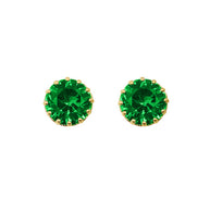 1Solid Gold Gemstone Statement Stud Earrings(Available in Yellow/White Gold)