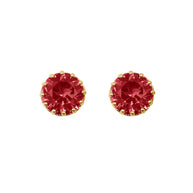 1Solid Gold Gemstone Statement Stud Earrings(Available in Yellow/White Gold)
