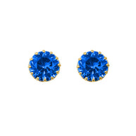 1Solid Gold Gemstone Statement Stud Earrings(Available in Yellow/White Gold)