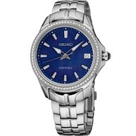 SUR591 Seiko Coutura Diamond Bezel Mother of Pearl Dial Ladies Watch