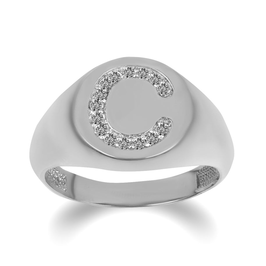 .925 Sterling Silver CZ Studded Letter 