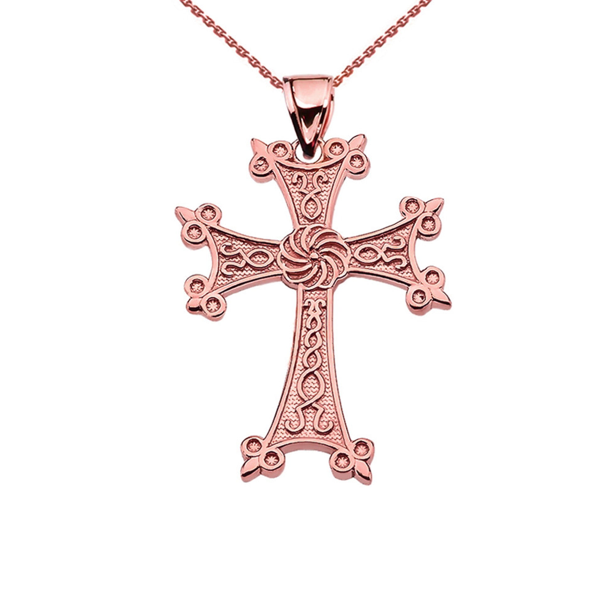 Solid Gold Eternity Armenian Cross 