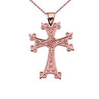 Solid Gold Eternity Armenian Cross 