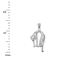 Solid Gold Arched Cheetah Pendant Necklace (Available in Yellow/Rose/White Gold)