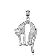 Solid Gold Arched Cheetah Pendant Necklace (Available in Yellow/Rose/White Gold)