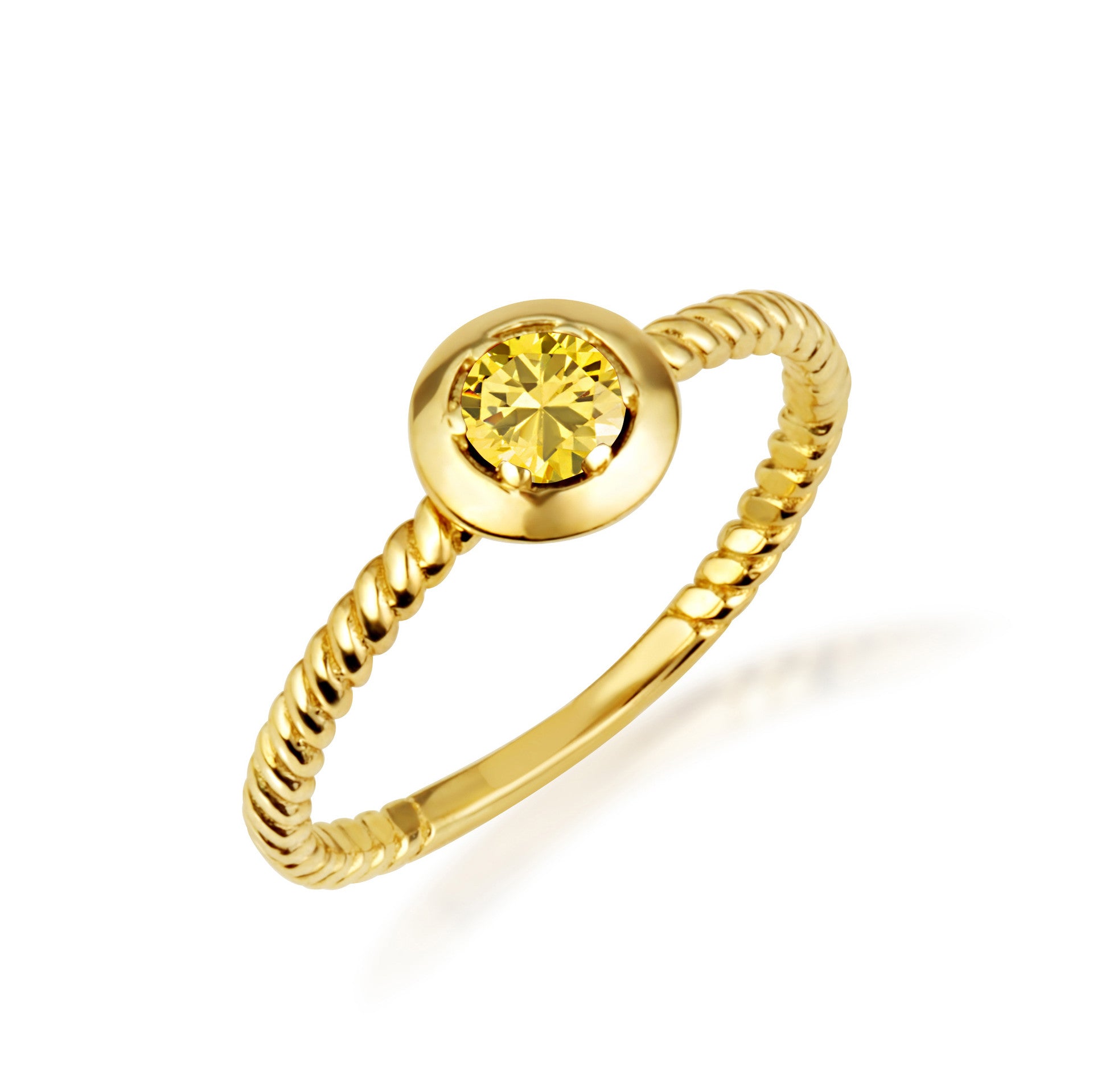 Gold Stackable Custom Birthstone Ring (Available in Yellow Gold, Rose Gold, White Gold)
