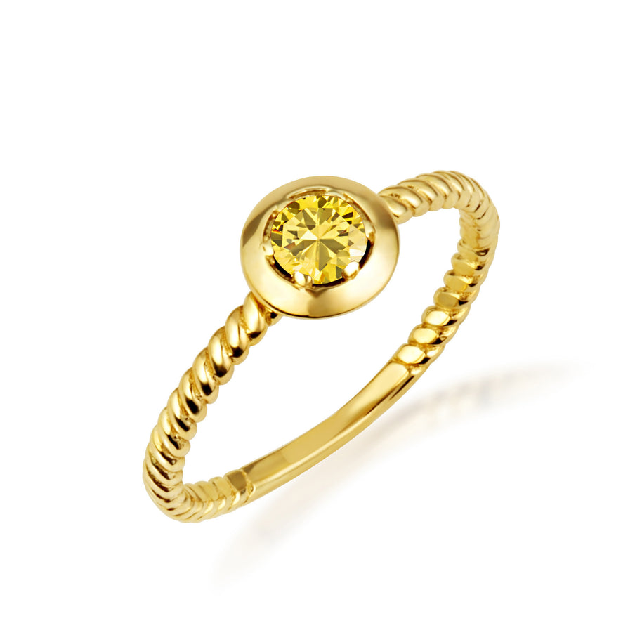 Gold Stackable Custom Birthstone Ring (Available in Yellow Gold, Rose Gold, White Gold)
