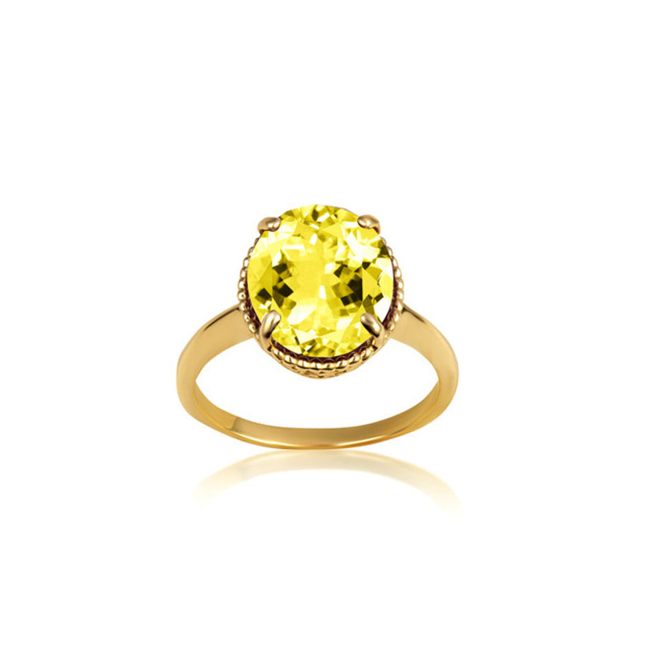 Gold Classic Roped Gemstone Love Ring (Available in Yellow/Rose/White Gold)