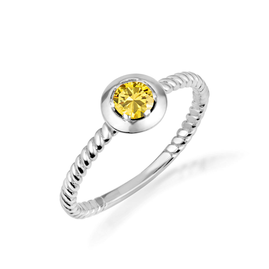 .925 Sterling Silver Custom Lab Created Birthstone Rope Ring
