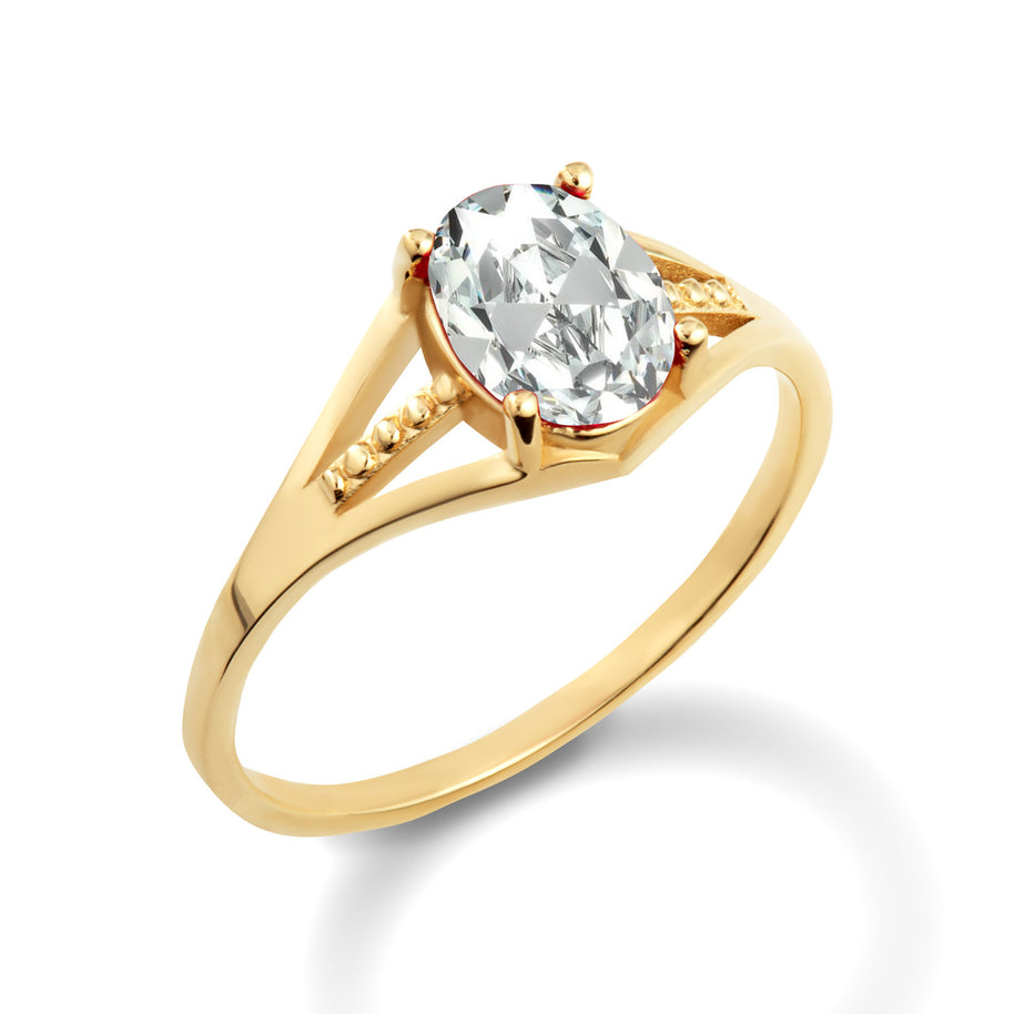 Gold Ladies Birthstone Ring (Available in Yellow/Rose/White Gold)