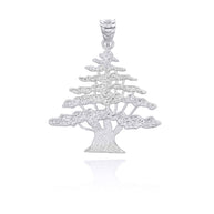 925 Sterling Silver Lebanese Cedar Tree Pendant Necklace