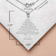 925 Sterling Silver Lebanese Cedar Tree Pendant Necklace