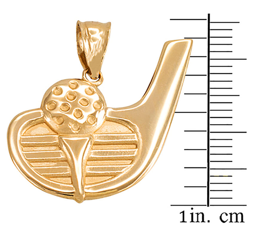 Gold Golf Club Ball Pendant Necklace (Available in Yellow/Rose/White Gold)