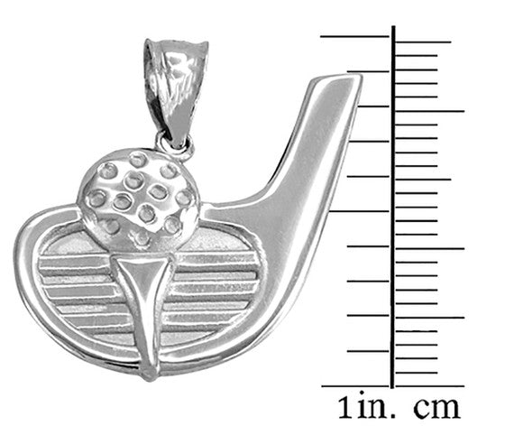 Sterling Silver Golf Club Ball Pendant Necklace