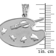 Sterling Silver Artist Painter Palette Pendant Necklace