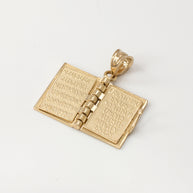 Solid Gold Armenian Christian Open Holy Bible Pendant Necklace (Available In Yellow/Rose/White Gold)