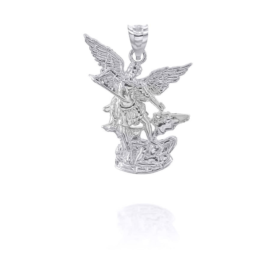 Silver Saint Michael Pendant Necklace