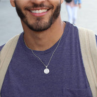 .925 Sterling Silver Religious Patron Saint Christopher Protection Medallion Pendant Necklace