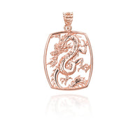 Gold Chinese Dragon Pendant Necklace (Available in Yellow/Rose/White Gold)