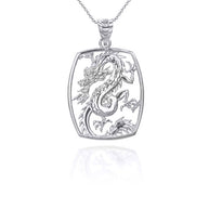 Gold Chinese Dragon Pendant Necklace (Available in Yellow/Rose/White Gold)
