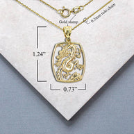 Gold Chinese Dragon Pendant Necklace (Available in Yellow/Rose/White Gold)