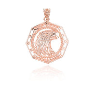 Solid Gold American Bald Eagle Pendant Necklace (Available in Yellow/Rose/White Gold)