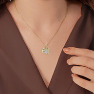 Two-Tone Gold Diamond Chinese Lunar New Year of the Pig Pendant Necklace (Available in Yellow/Rose/White Gold)