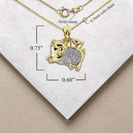 Two-Tone Gold Diamond Chinese Lunar New Year of the Pig Pendant Necklace (Available in Yellow/Rose/White Gold)