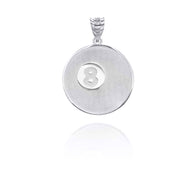 Solid Gold Billiards 8 Ball Pool Pendant Necklace (Available in Yellow/Rose/White Gold)