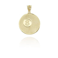 Solid Gold Billiards 8 Ball Pool Pendant Necklace (Available in Yellow/Rose/White Gold)
