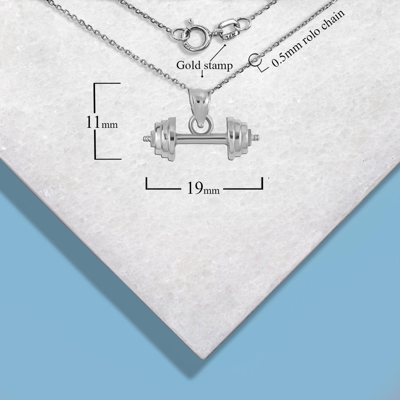 Silver Barbell Weightlifting Fitness Pendant Necklace