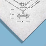 Silver Barbell Weightlifting Fitness Pendant Necklace