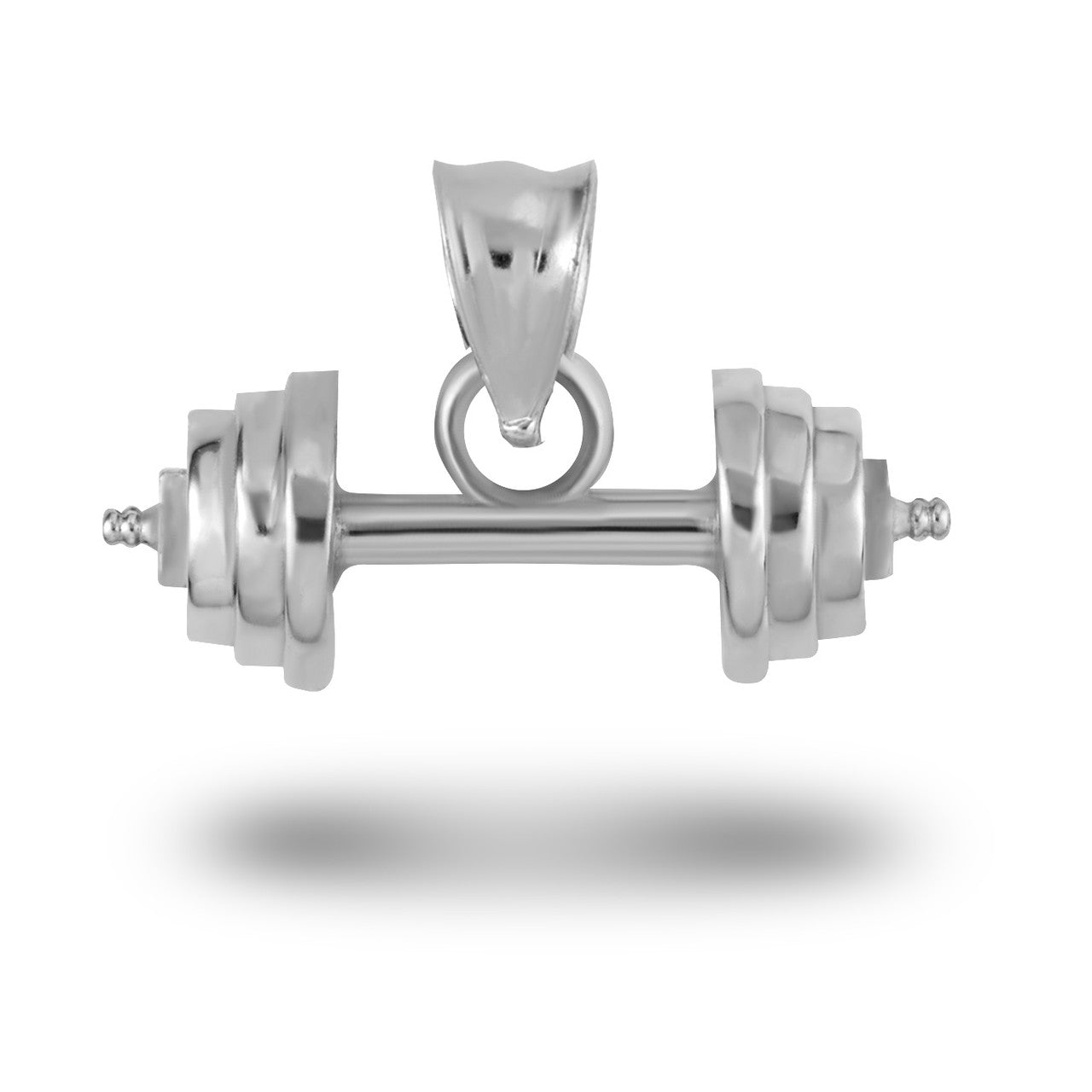 Silver Barbell Weightlifting Fitness Pendant Necklace