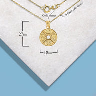 Gold Dumbbell Weight Plate Fitness Gym Pendant Necklace (Available in Yellow/Rose/White Gold)