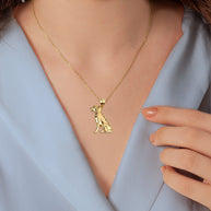 Gold Labrador Retriever Pet Dog Pendant Necklace (Available in Yellow/Rose/White Gold)