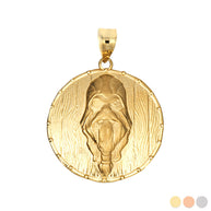 Solid Gold Viking Odin Head Shield Norse Pendant Necklace (Available in Yellow/Rose/White Gold)