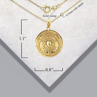 Gold Viking Horseshoe Shield Norse Pendant Necklace (Available in Yellow/Rose/White Gold)