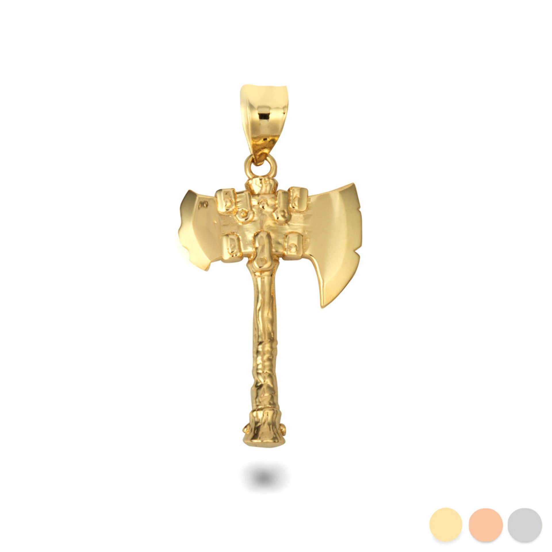 Gold Viking Battle Axe Norse Pendant Necklace (Available in Yellow/Rose/White Gold)